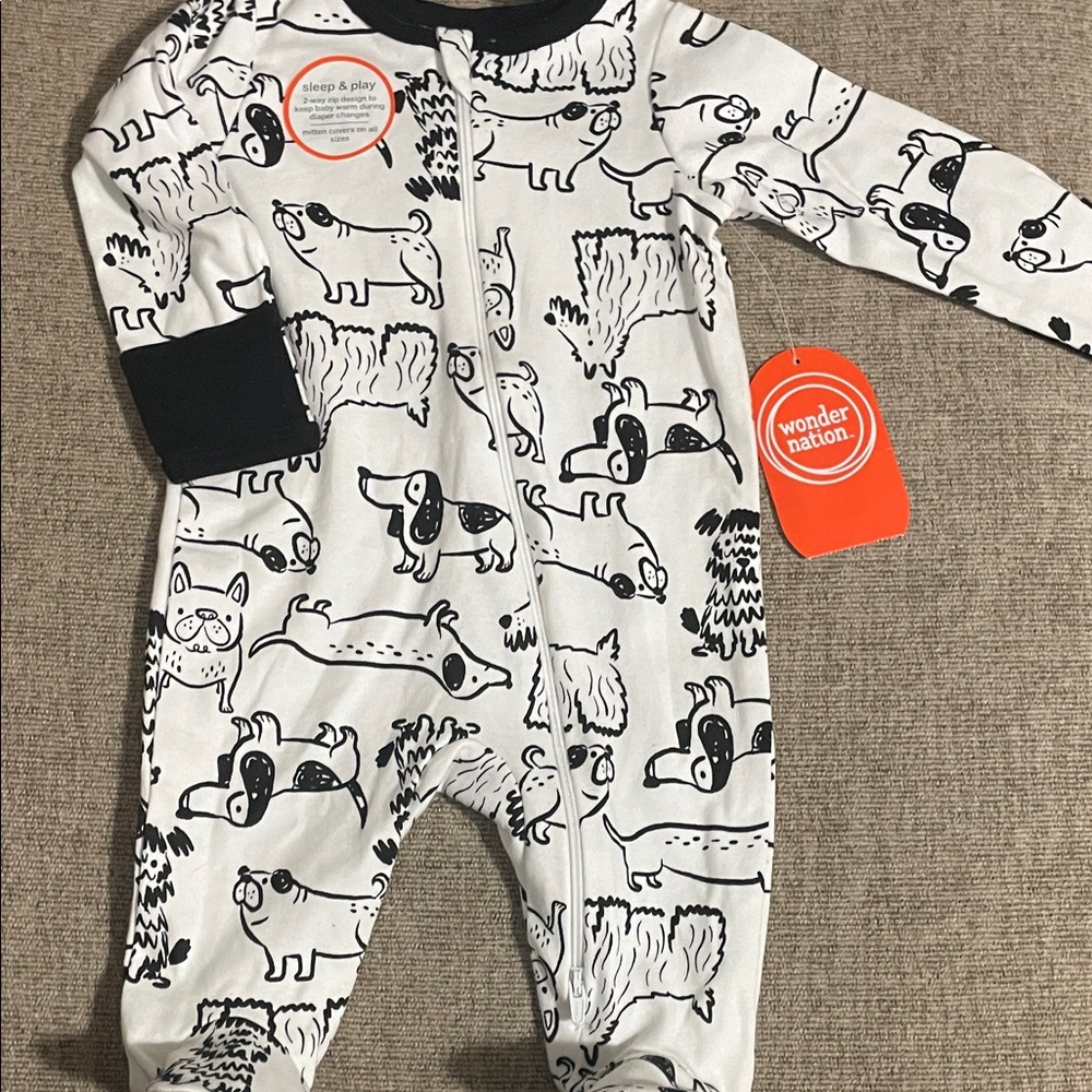 Wonder Nation Monochrome Animal Print Footie